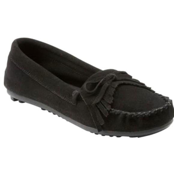 Ladies' Moccasin black suede  slip on Shoes Women's 11 new with tags - Picture 1 of 9